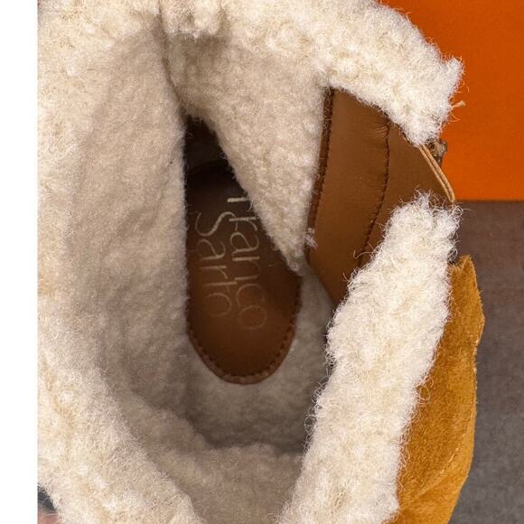 Franco Sarto Ulayna Suede Leather Buckle Wedge Bootie Size 6.5 EU 36.5 - Picture 6 of 8